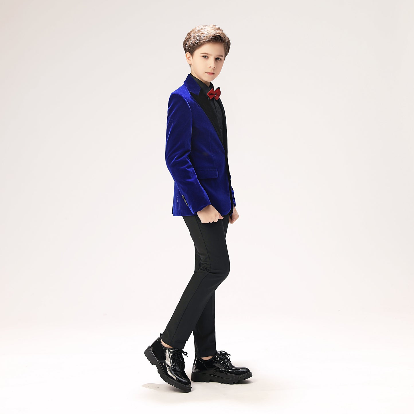 Royal Blue Velvet 5 Piece Boy's Formal Boys Suits Yuanlu
