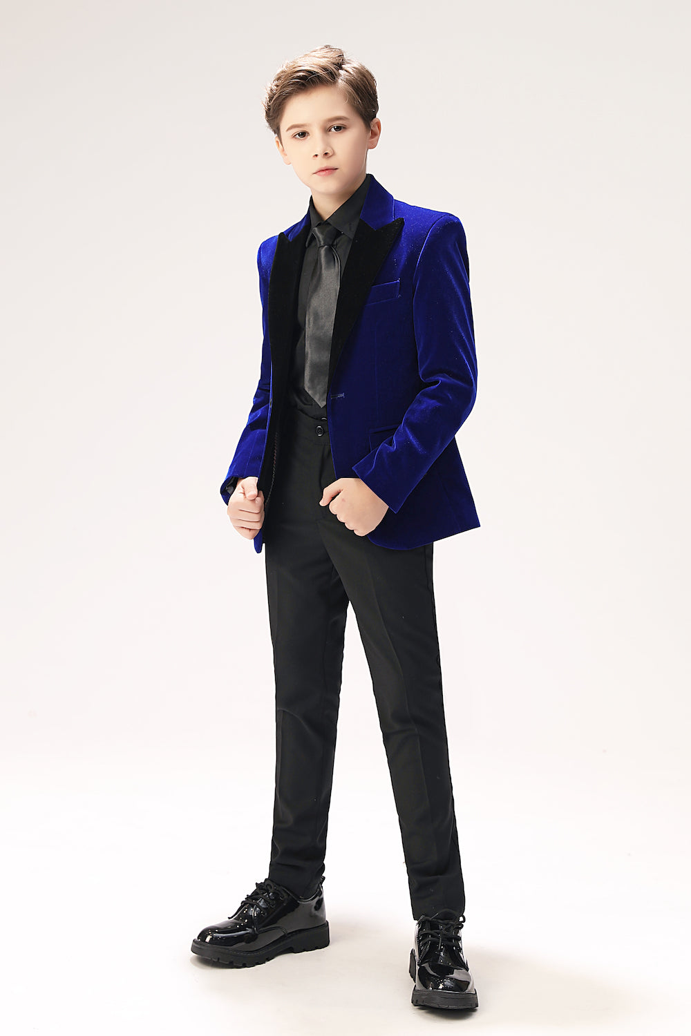 Royal Blue Velvet 5 Piece Boy's Formal Boys Suits Yuanlu
