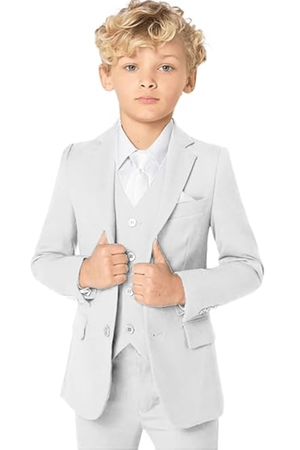4 Pieces Boys Suits Slim Fit Kids Toddler Tuxedo Suit for Teen Boy ( Jacket +Vest+ Pants+Tie) - Lycody