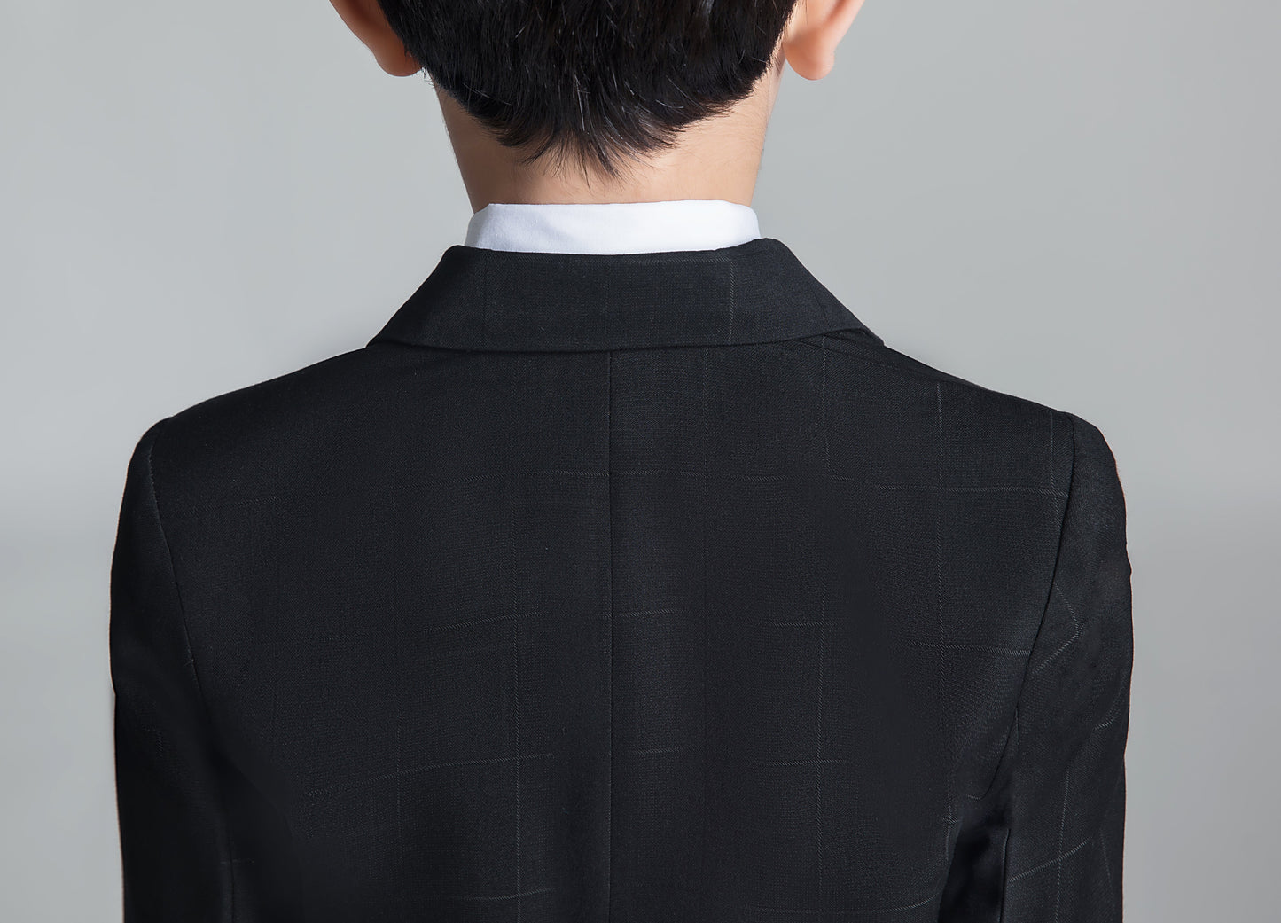 Black Plaid Elegant 5 Piece Boys Suits Yuanlu