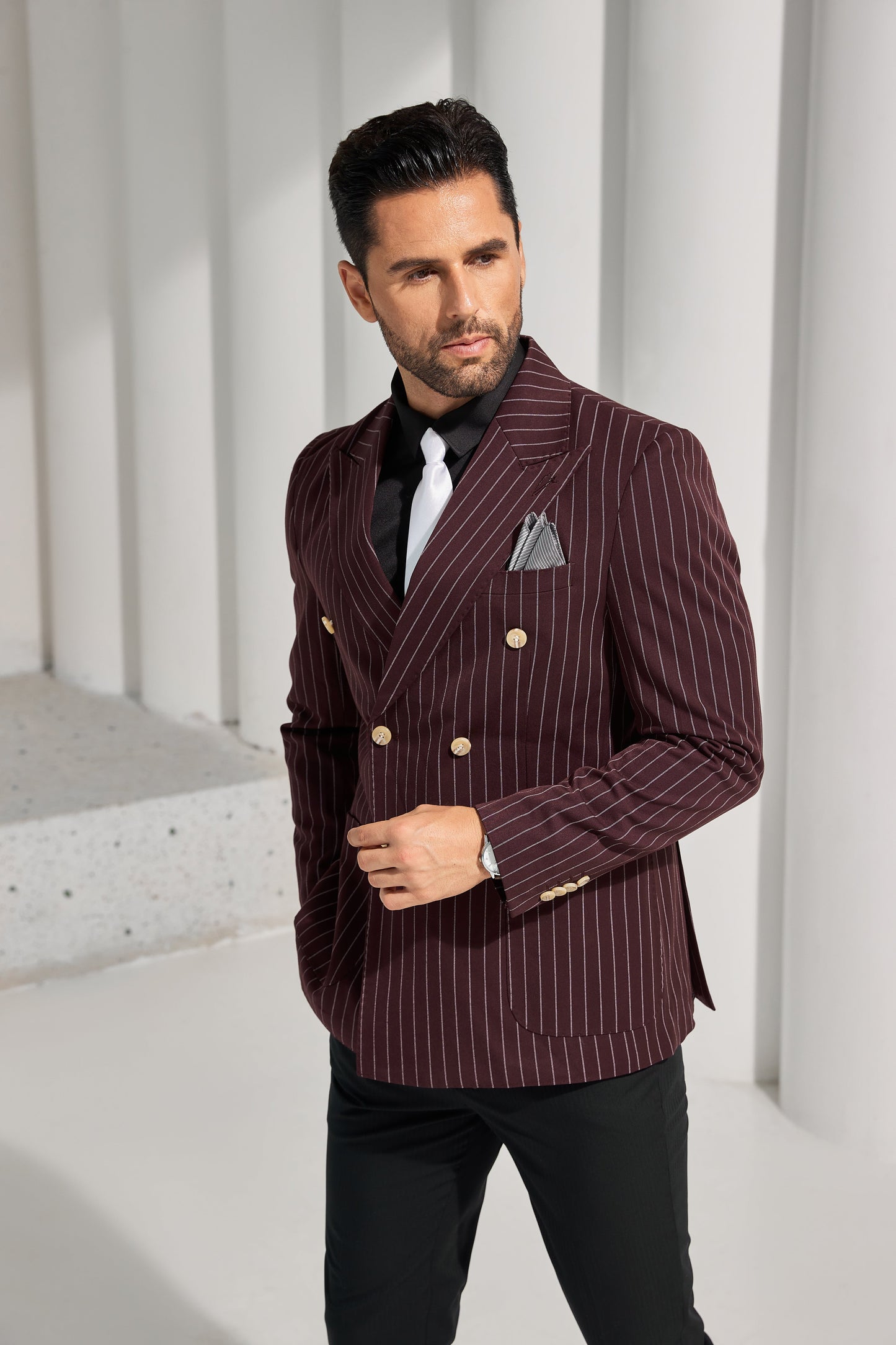 Designer Style New Men's Double Breasted Blazer Wehilion