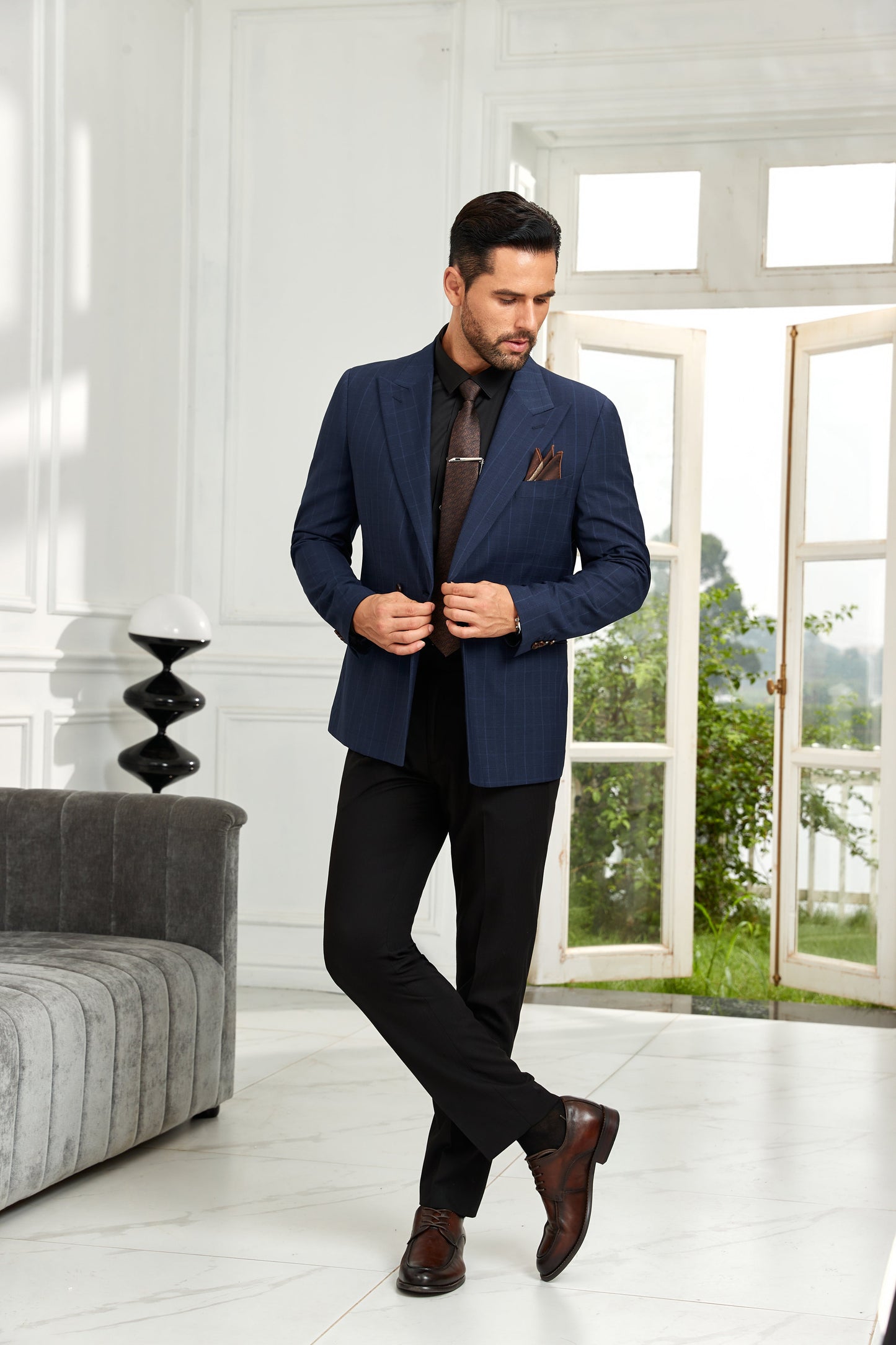 Designer Style New Double Breasted Men's Blazer Wehilion