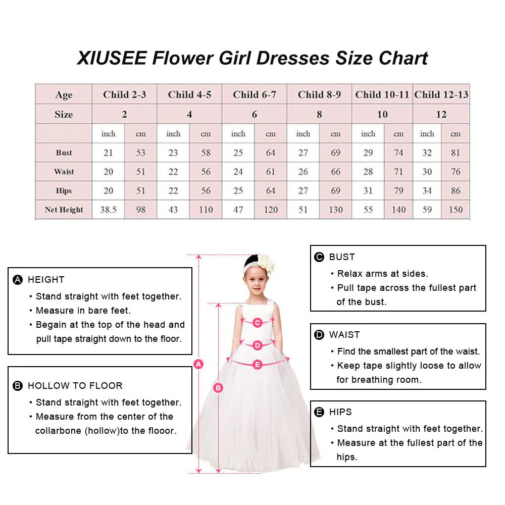 Applique Lace Tulle Flower Girl Dress for Wedding Bridesmaid First Communion Dresses Princess Pageant Party Gown FLC00427 (MORE COLORS+) - Lycody
