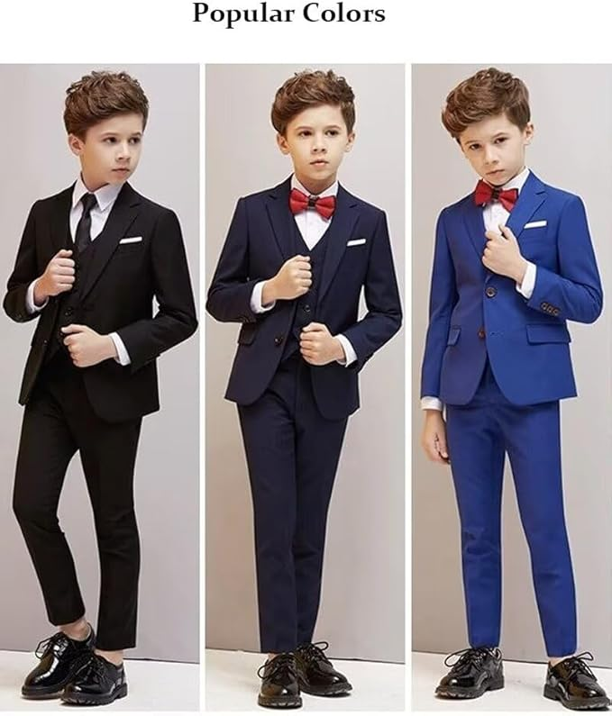 Boys Suit 3 Piece Slim Fit Kids Suit Single Breasted Formal Wedding Suit Set Blazer Vest Pants My Store