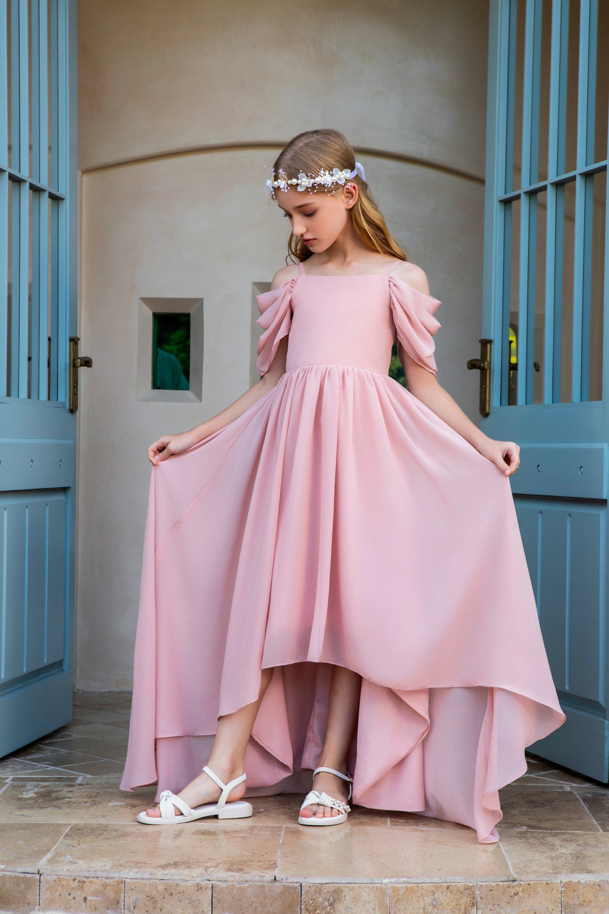 Pink Flower Girl Dress