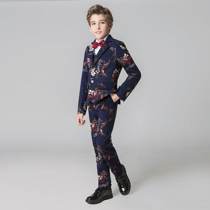 Unique Design Slim Fit Modern 5 Piece Boys Suits Yuanlu