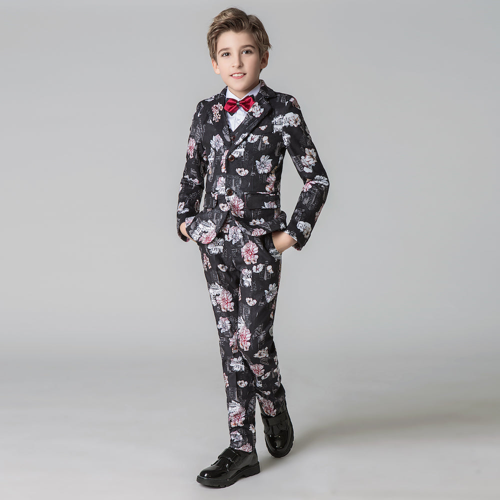 Unique Design Slim Fit Modern 5 Piece Boys Suits Yuanlu