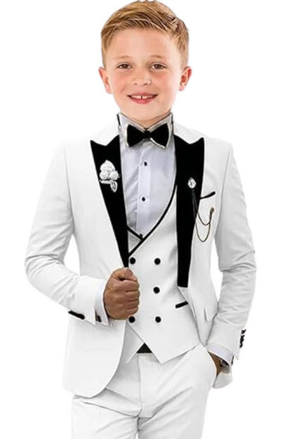 Formal Suit for Boys Slim Fit 4 Pieces Set Boys Tuxedo Suit Kids Wedding Outfit Lycody