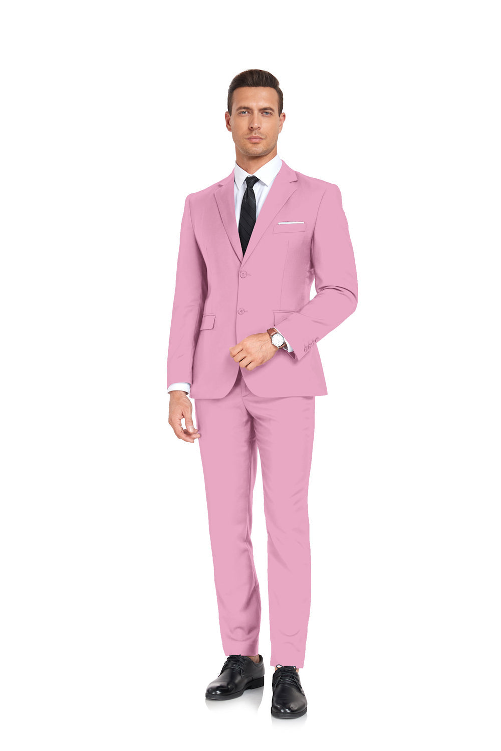 Pink Two Button 2 Pieces Men's Suits Jacket+Pants Wehilion