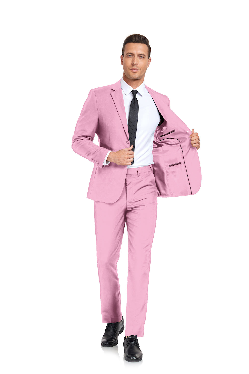 Pink Two Button 2 Pieces Men's Suits Jacket+Pants Wehilion