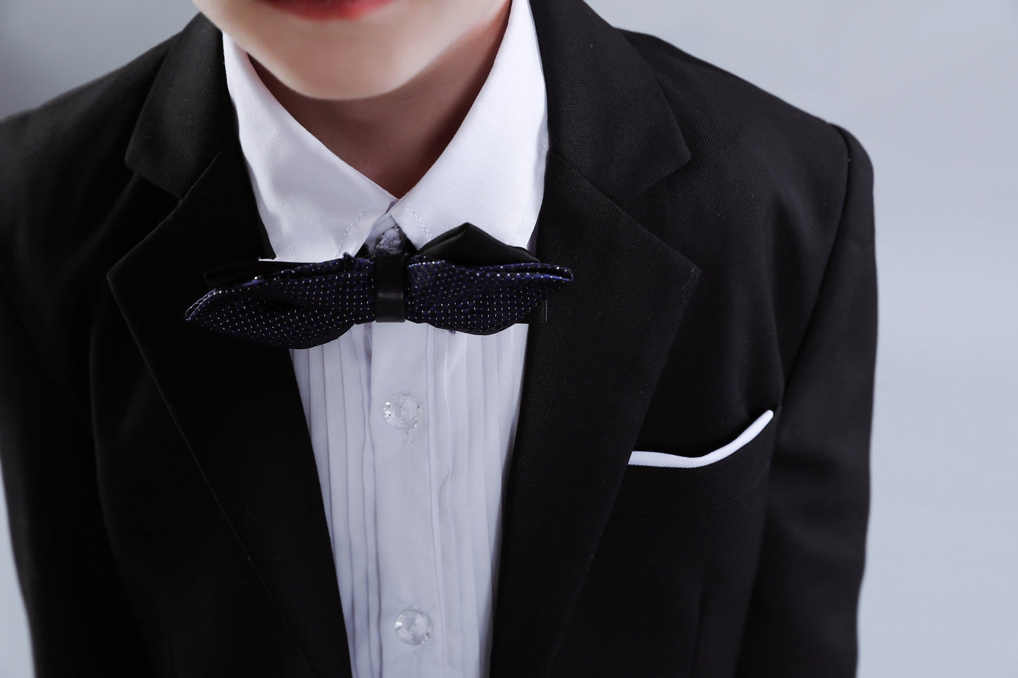 Black Formal Tuxedo 5 Piece Boys Suits Yuanlu