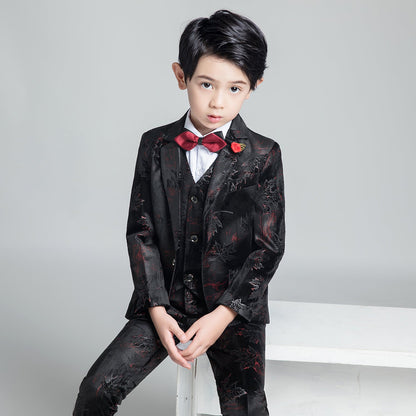 Unique Design Slim Fit Modern 5 Piece Boys Suits Yuanlu