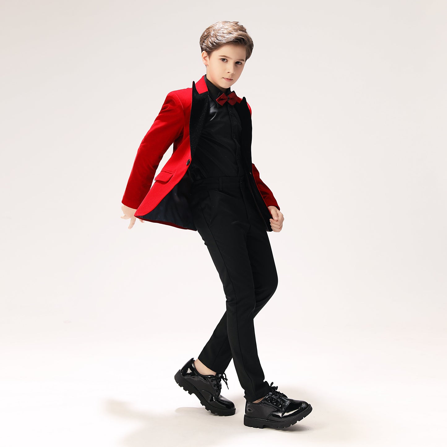 Red Velvet 5 Piece Boy's Formal Boys Suits Yuanlu