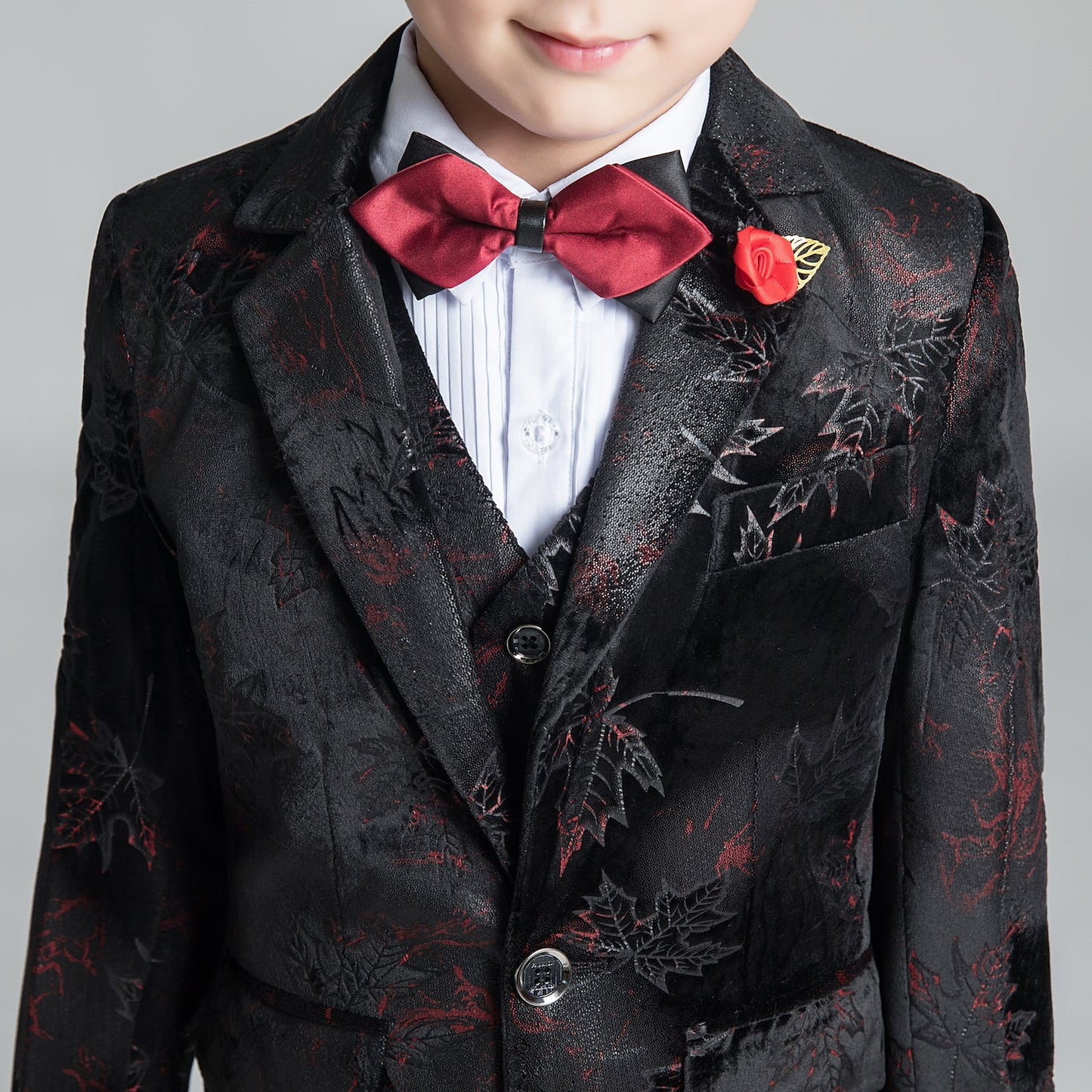 Unique Design Slim Fit Modern 5 Piece Boys Suits Yuanlu