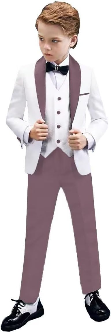 Boys Tuxedo Suit Slim Fit 3 Pieces Kids Tuxedo Suit Boys Formal Wedding Suit Blazer Vest Pants My Store