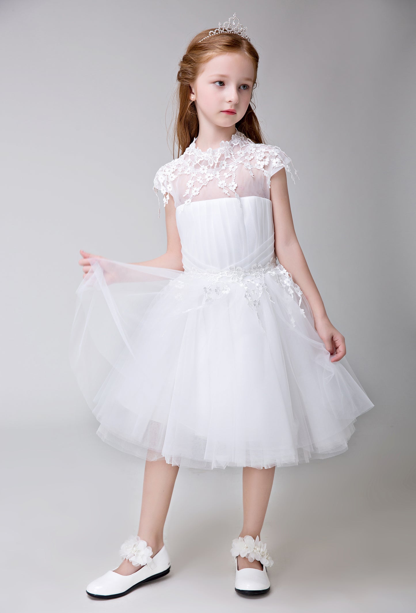 Princes Dresses Applique Party Gown Flower Girl Long Dress for Wedding Lycody