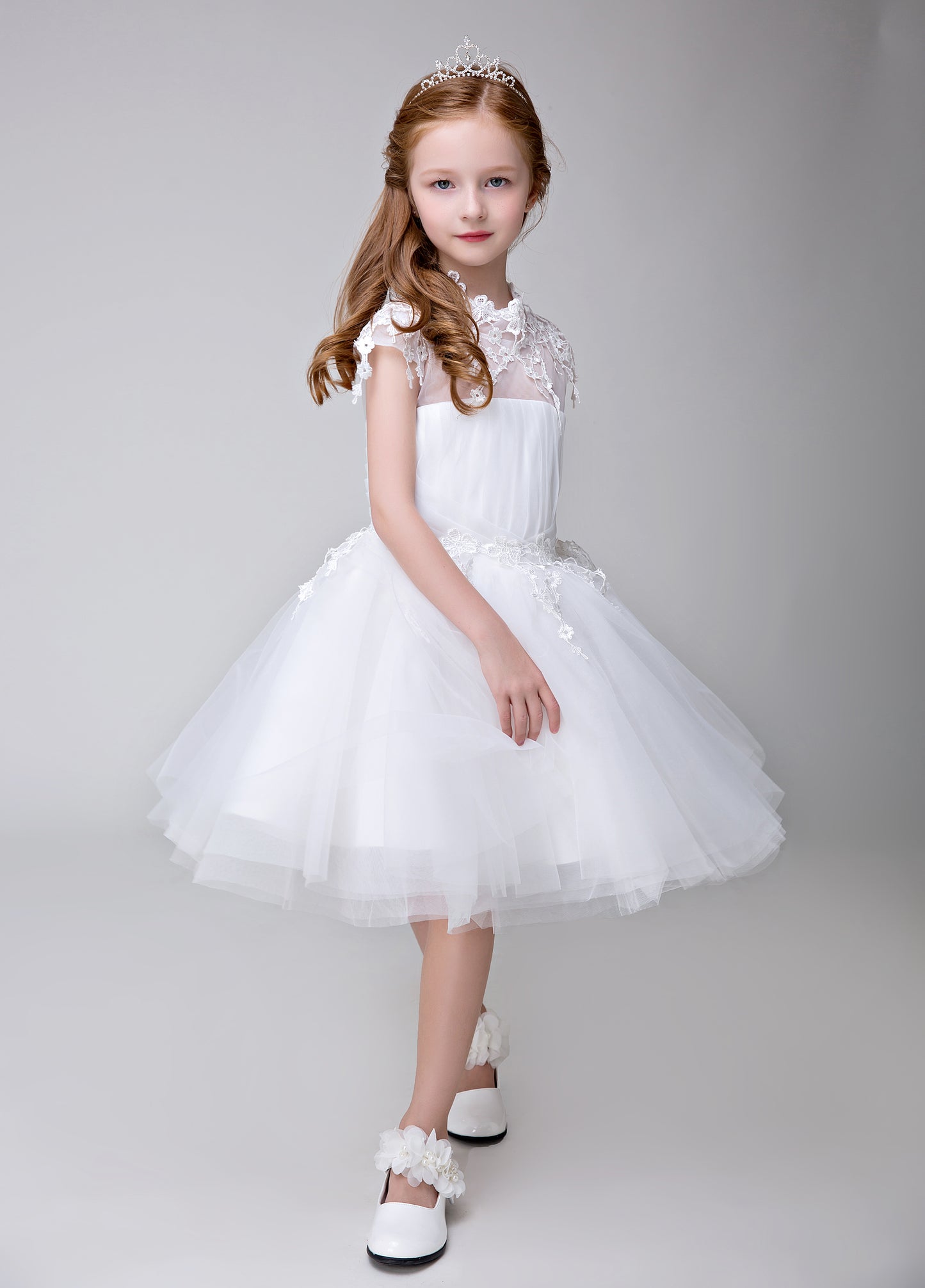 Princes Dresses Applique Party Gown Flower Girl Long Dress for Wedding Lycody