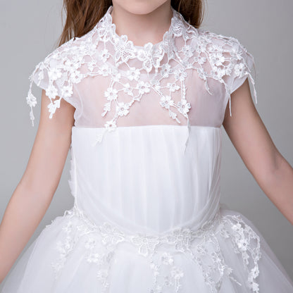 Princes Dresses Applique Party Gown Flower Girl Long Dress for Wedding Lycody