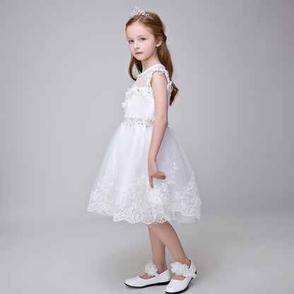 Party Gown Flower Girl Long Applique Dress for Wedding Lycody