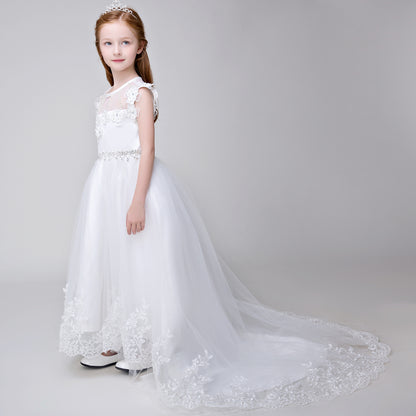 Flower Girl Applique Party Gown Long Dress for Wedding Lycody