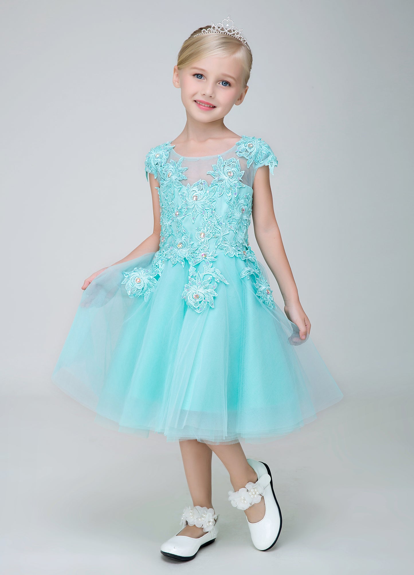 Elegant Flower Girl Party Gown Long Dress for Wedding Lycody