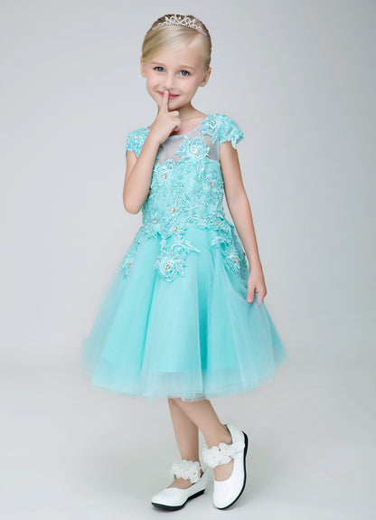 Elegant Flower Girl Party Gown Long Dress for Wedding Lycody