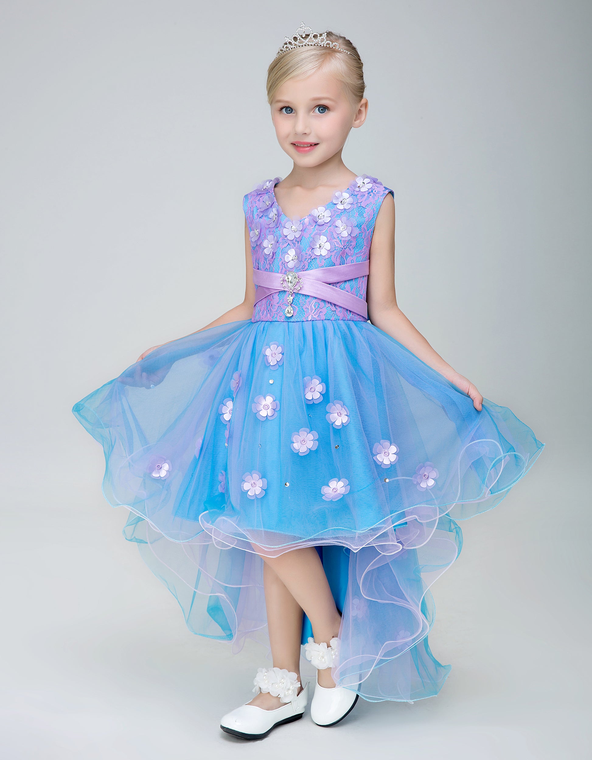 Flower Girl Party Gown Long Dress for Wedding Lycody