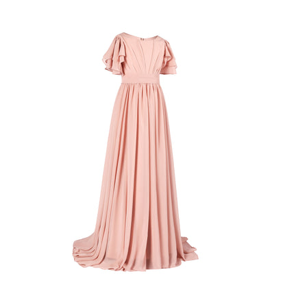 Pink Elegant Ruffle Pleated Flower Girl Gown Dress 2978