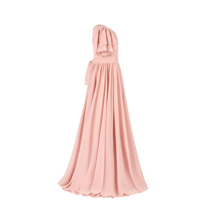 Pink Elegant Ruffle Pleated Flower Girl Gown Dress 2978