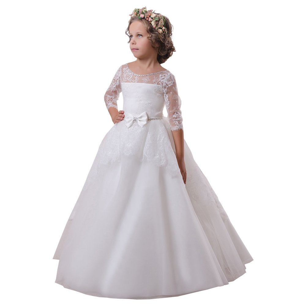 Elegant Applique Dresses Flower Girl Dress for Wedding Lycody