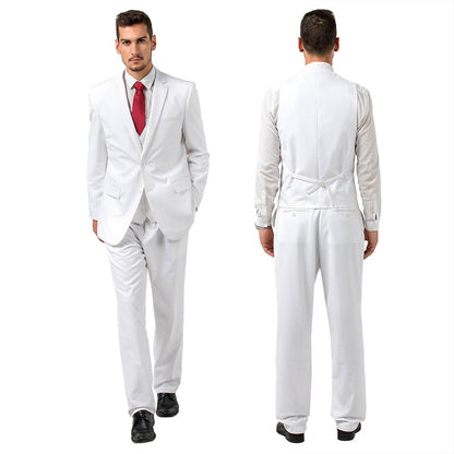 White Two Button Wedding 3 Pieces Slim Fit Men Suits Yuanlu