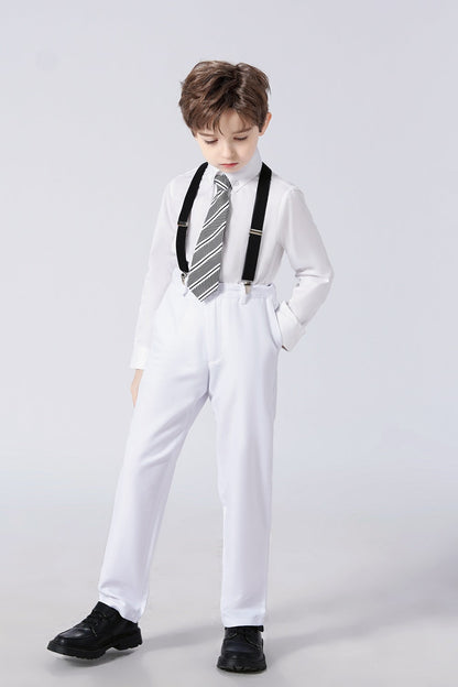 White Tuxedo 5 Piece Boys Suits Yuanlu