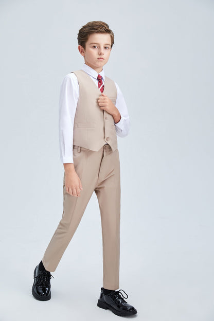 Champagne Kid Formal Classic Suits Set 5 Piece Boys Suits Yuanlu