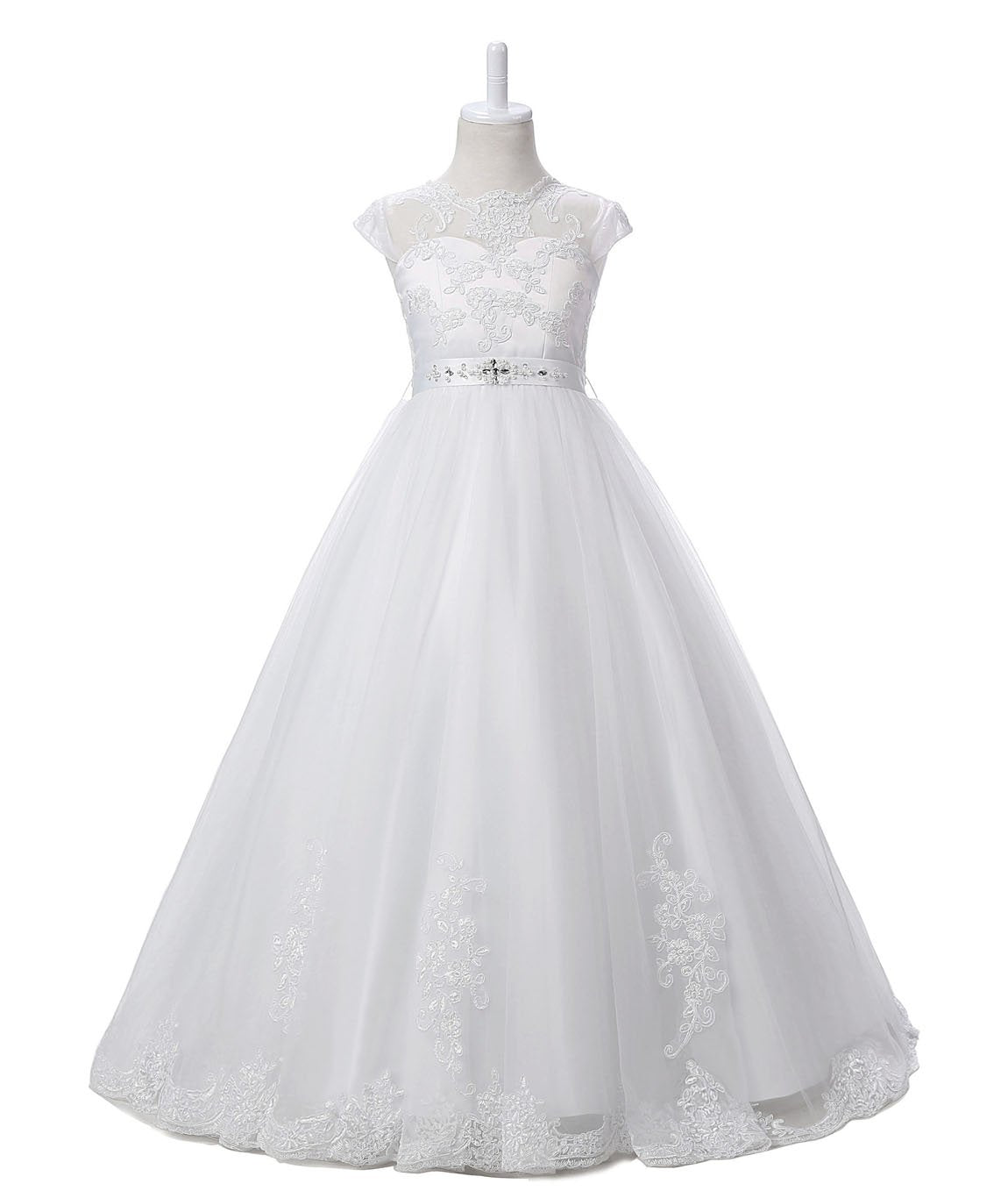 Elegant Applique Dresses Flower Girl Dress Party Gown for Wedding Lycody