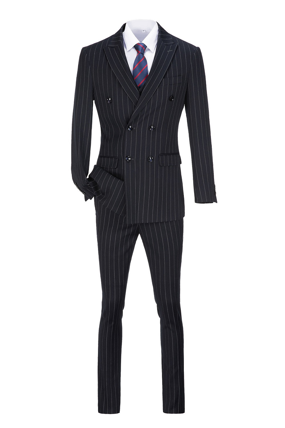 Navy Stripe Men's 3 Piece Set Yuanlu