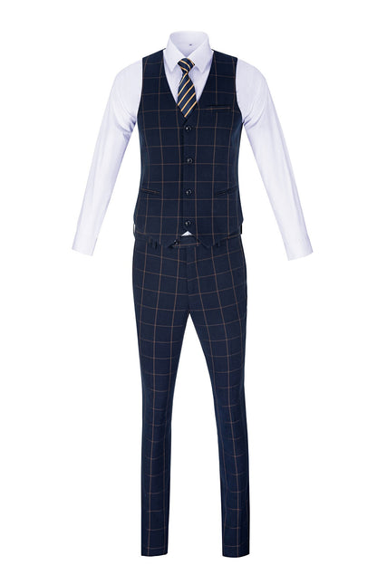 Plaid Men's 3 Piece Slim Fit Suit Set (MORE COLORS+) Yuanlu