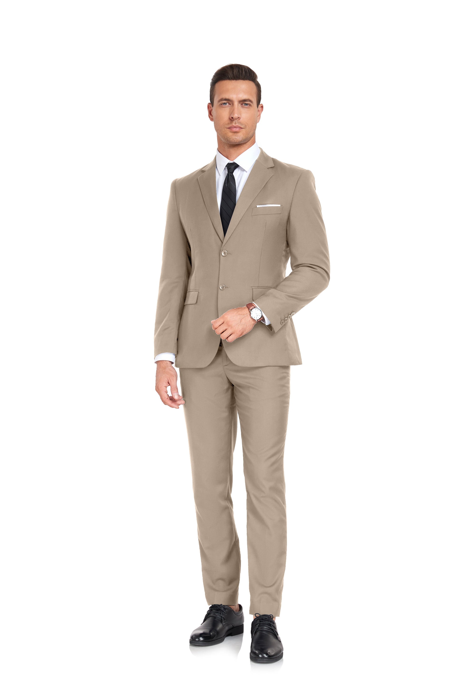 Champagne Two Button Wedding 2 Pieces Men's Suits Jacket+Pants Wehilion