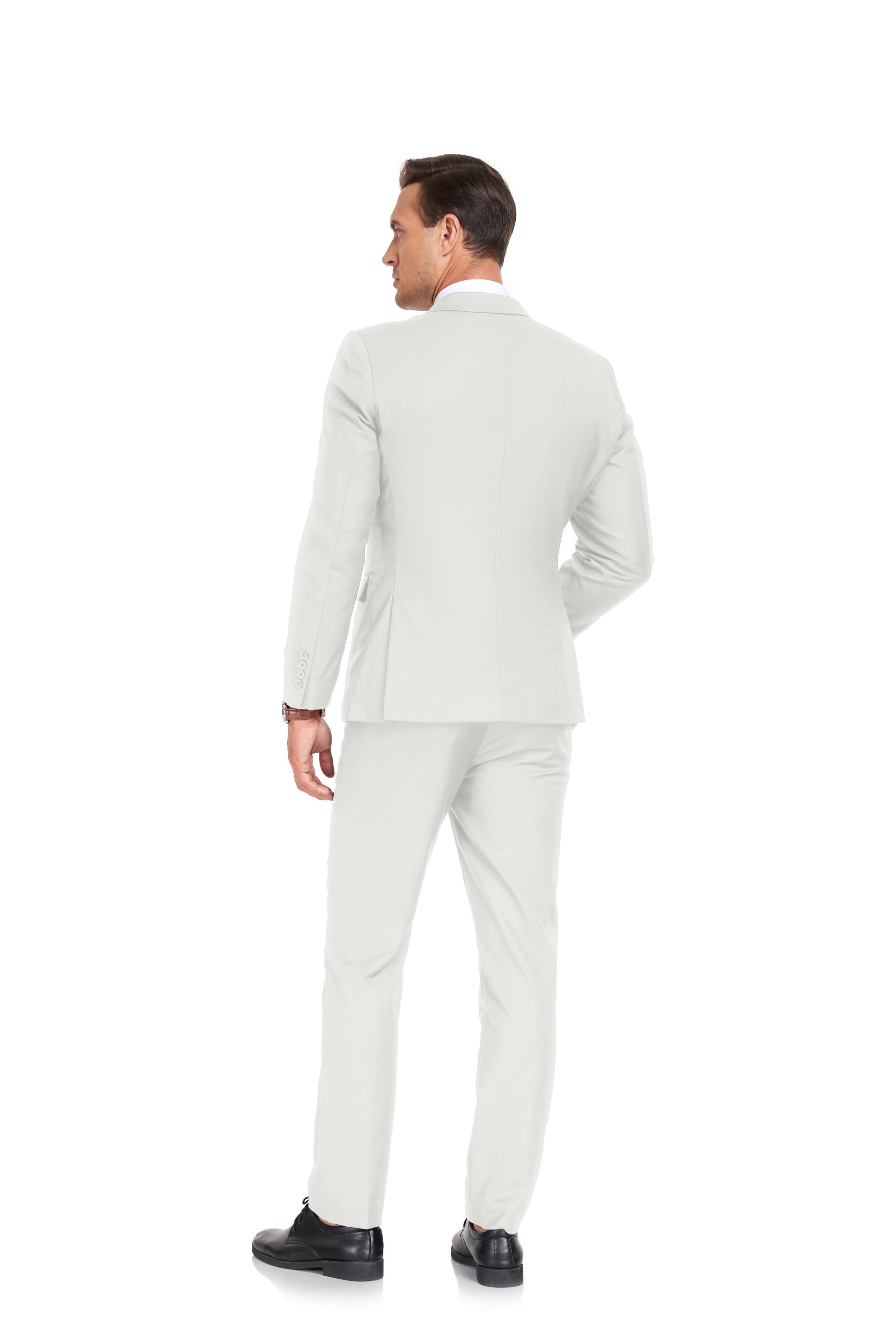 Lvory White Two Button 2 Pieces Men's Suits Jacket+Pants Wehilion