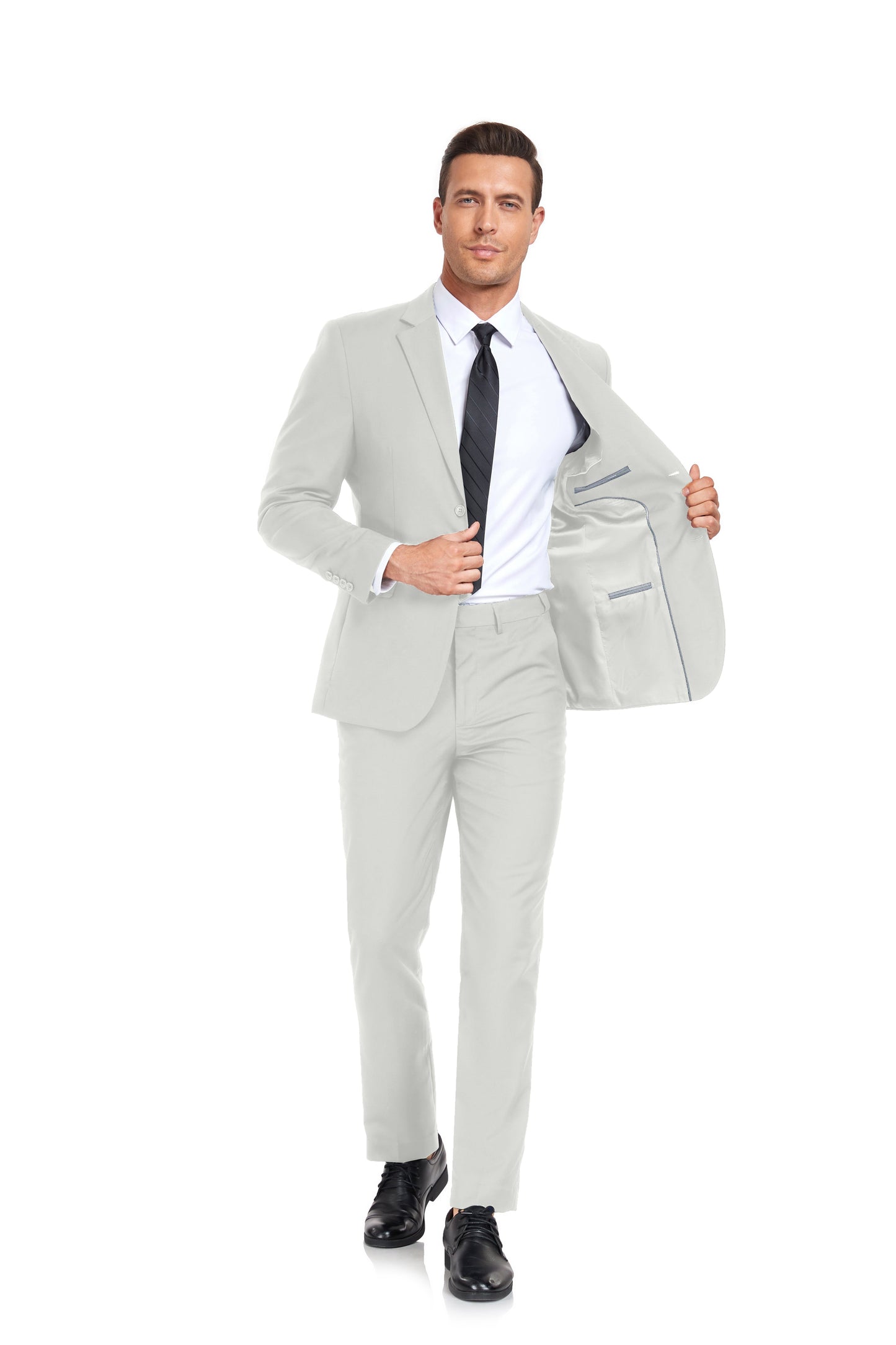 Lvory White Two Button 2 Pieces Men's Suits Jacket+Pants Wehilion