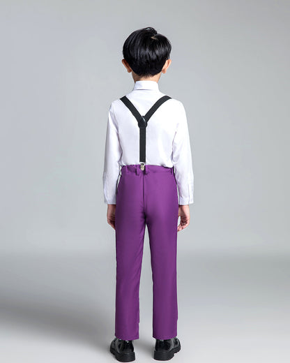 Purple Kid Boys Classic 5 Piece Boys Suits Yuanlu