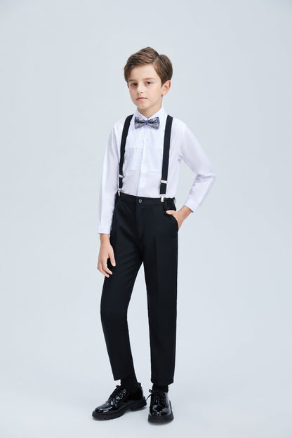 Black Formal Tuxedo 5 Piece Boys Suits Yuanlu