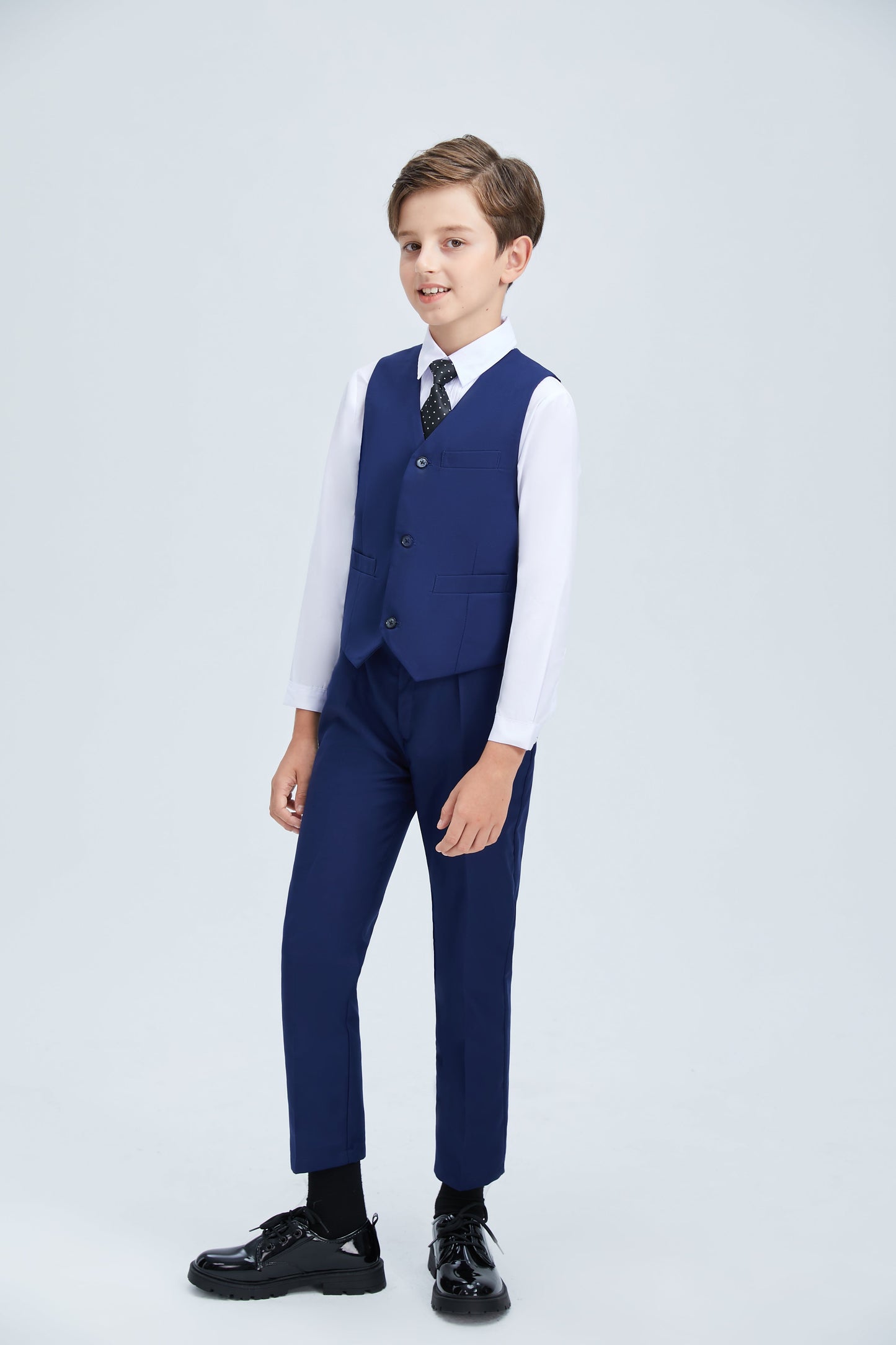 Navy Kid Formal Classic 5 Piece Boys Suits Yuanlu