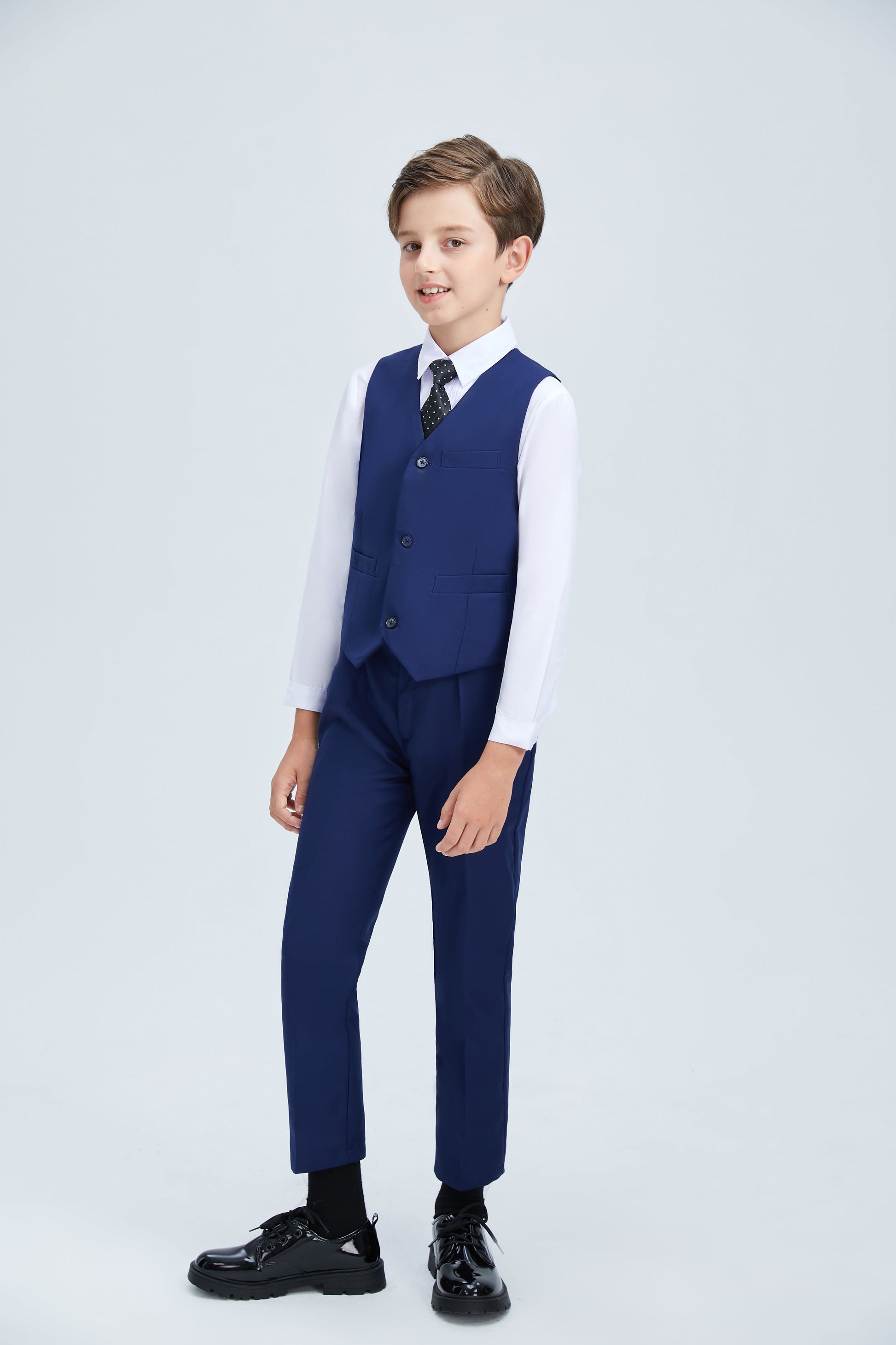 Navy Kid Formal Classic 5 Piece Boys Suits Yuanlu