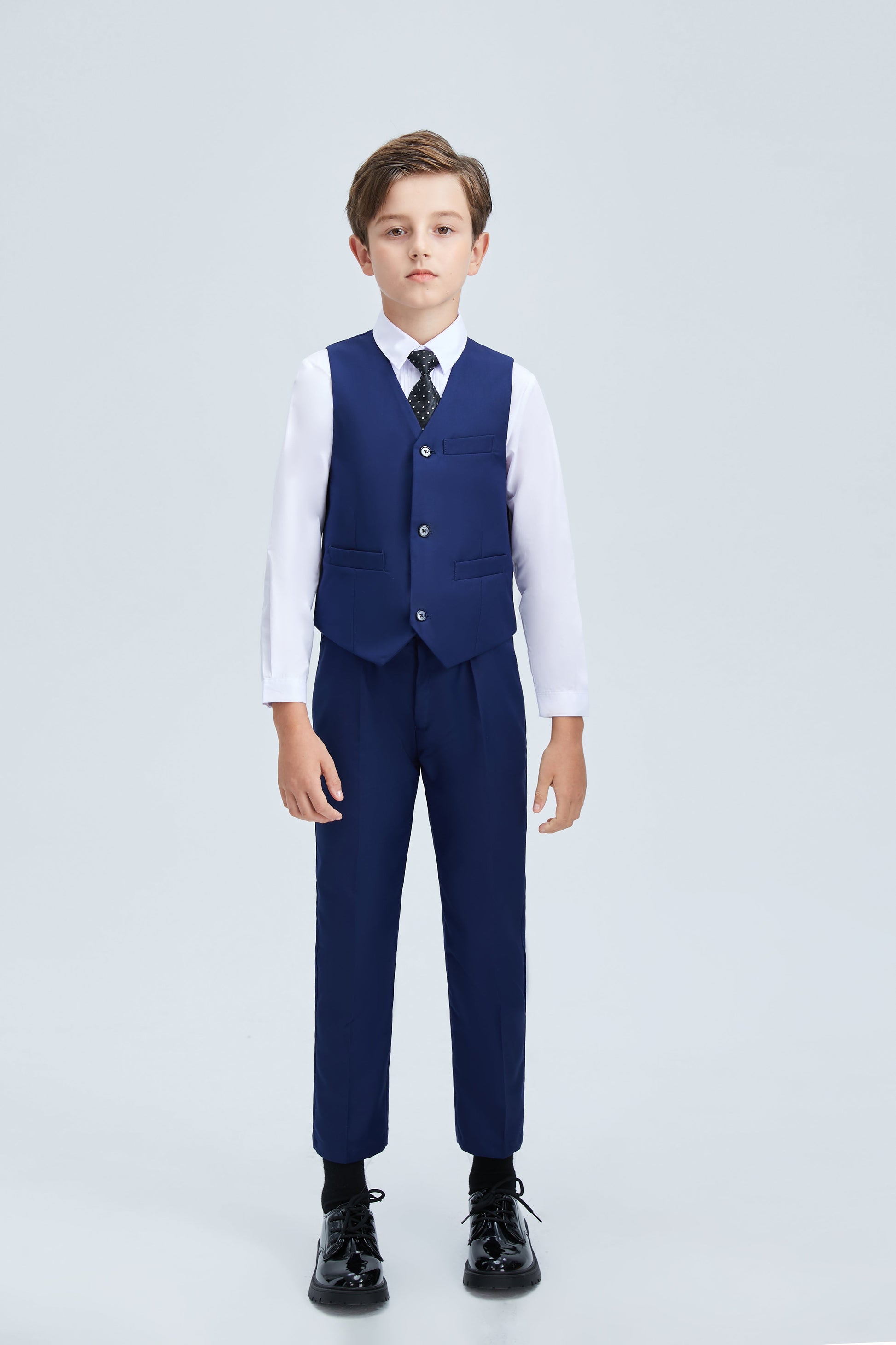 Navy Kid Formal Classic 5 Piece Boys Suits Yuanlu