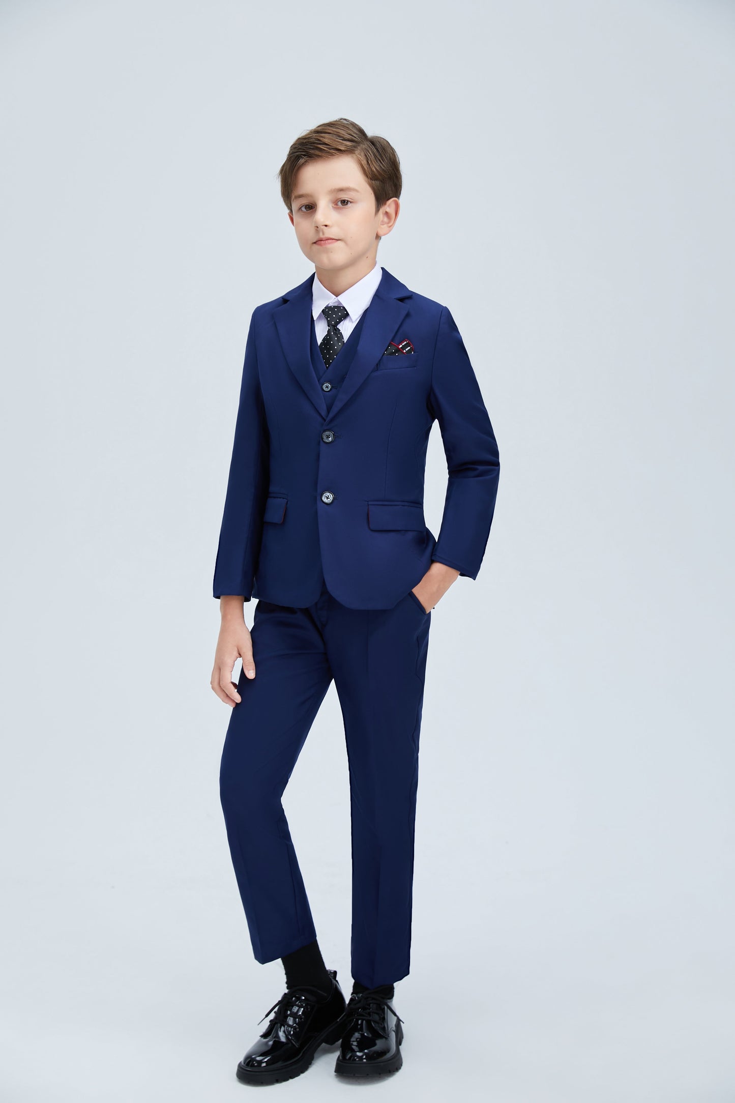 Navy Kid Formal Classic 5 Piece Boys Suits Yuanlu