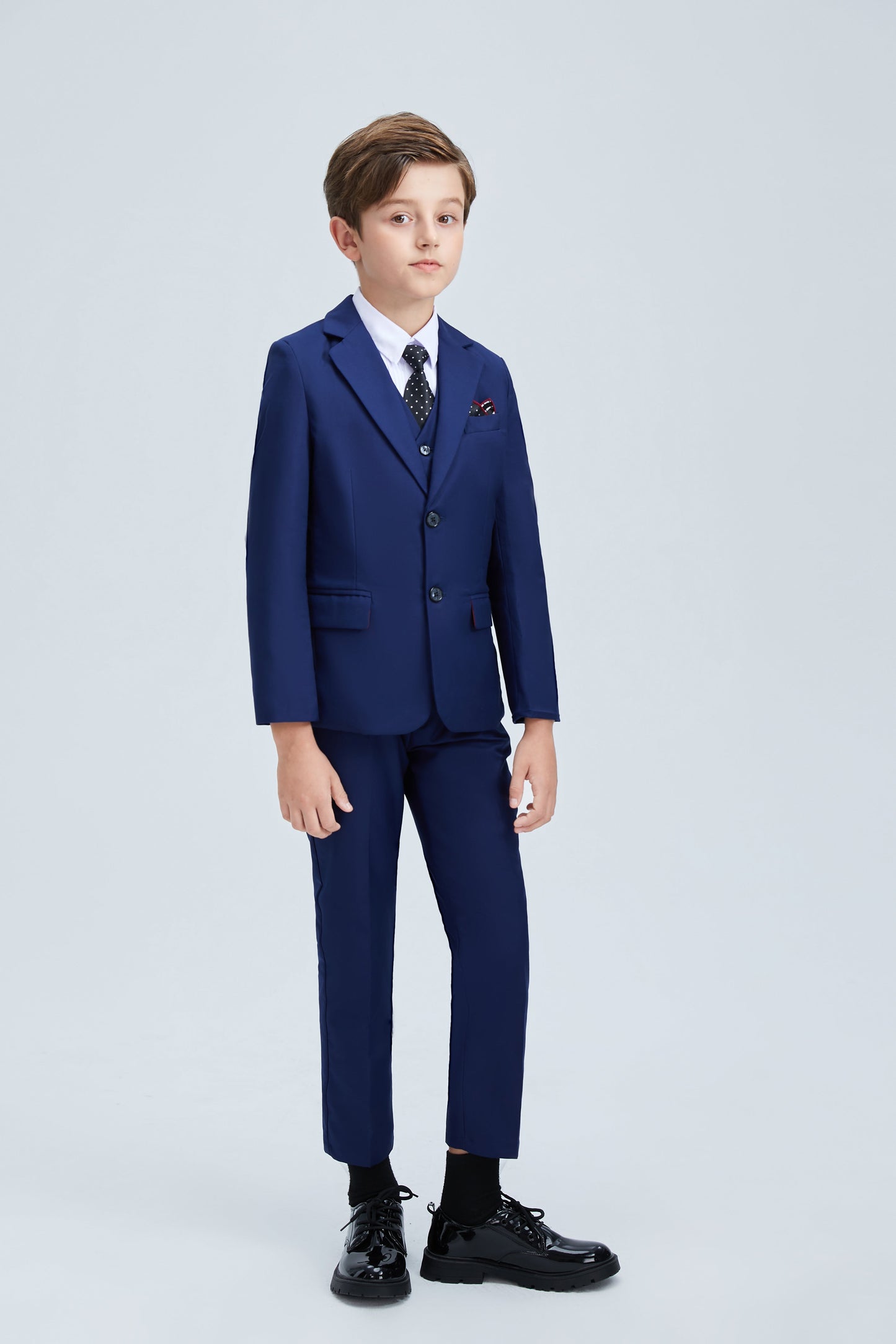 Navy Kid Formal Classic 5 Piece Boys Suits Yuanlu