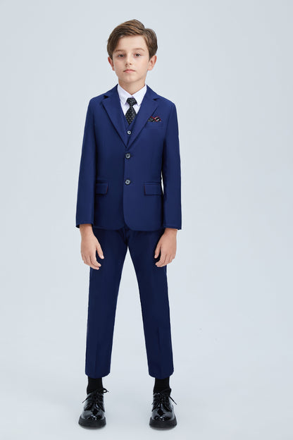 Navy Kid Formal Classic 5 Piece Boys Suits Yuanlu