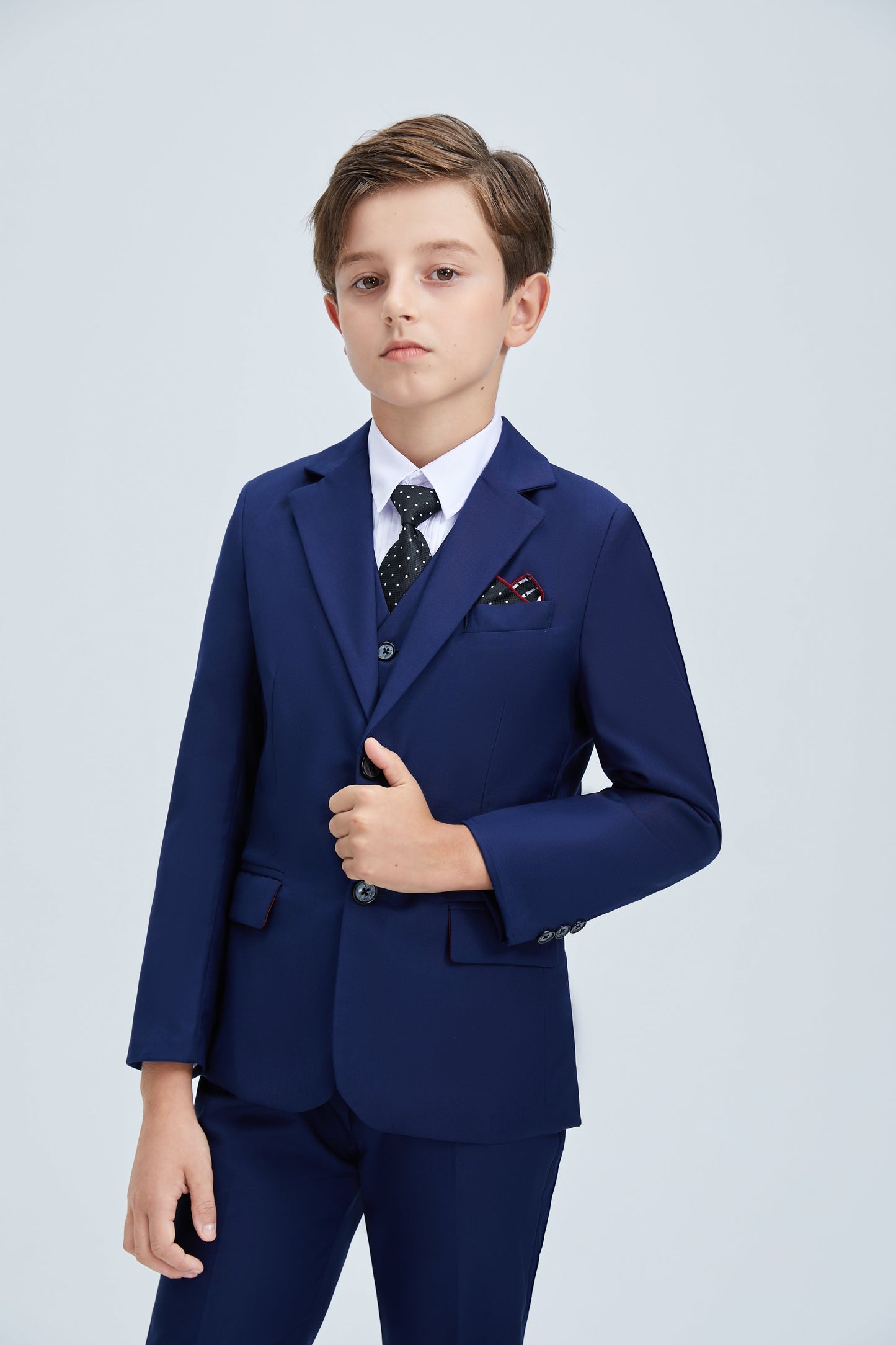 Navy Kid Formal Classic 5 Piece Boys Suits Yuanlu