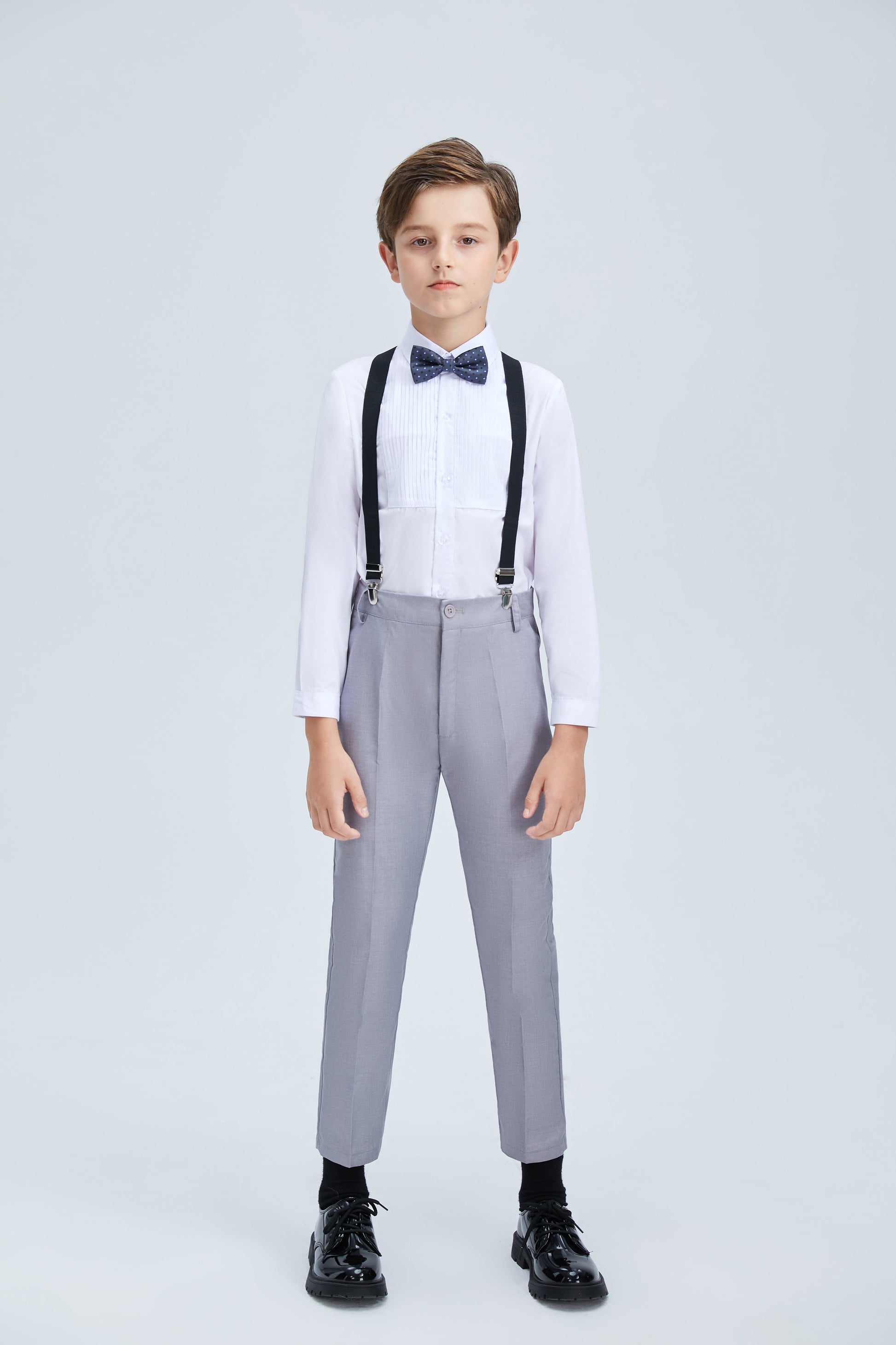 Light Grey Formal Classic Suits Set 5 Piece Boys Suits Yuanlu