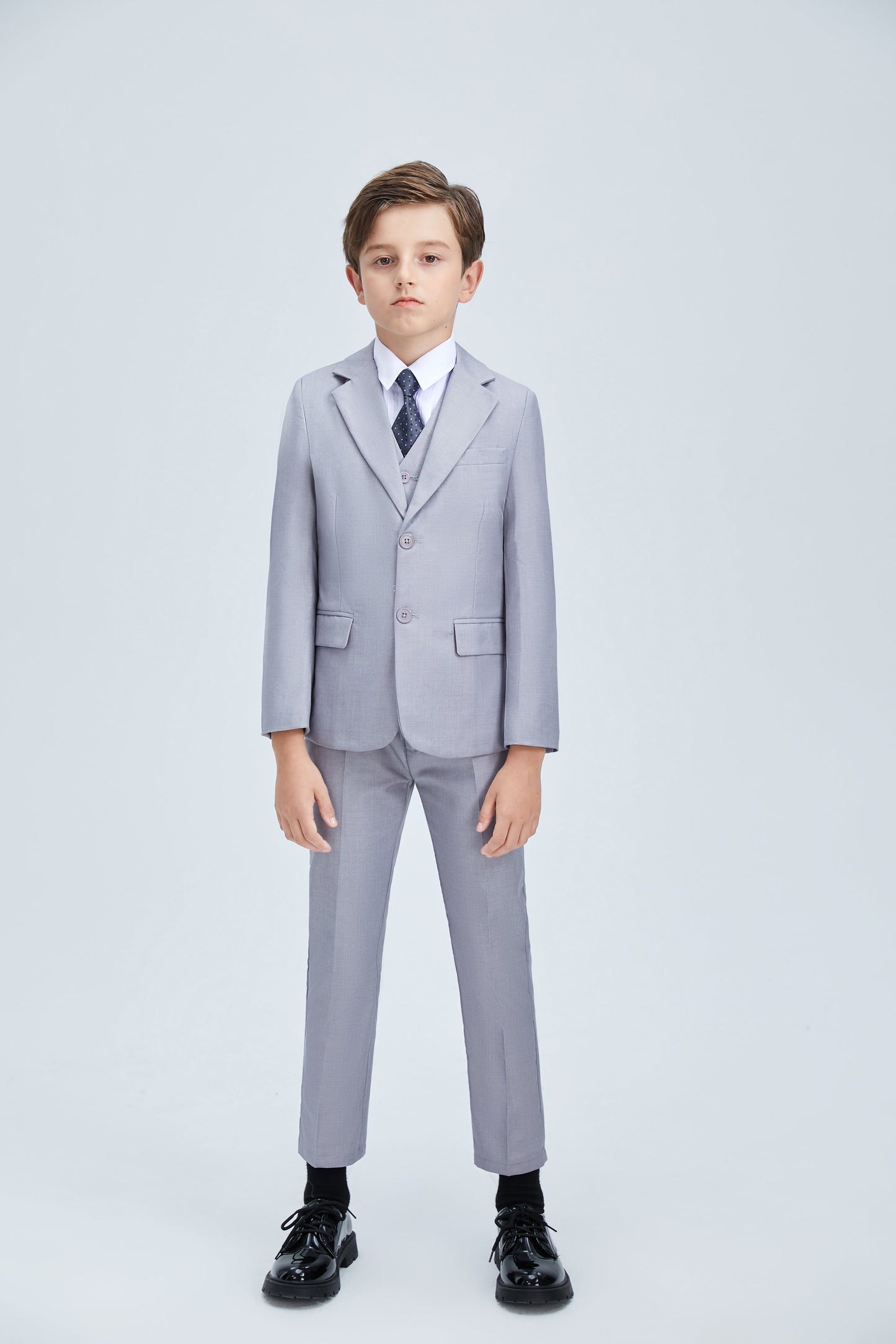 Light Grey Formal Classic Suits Set 5 Piece Boys Suits Yuanlu